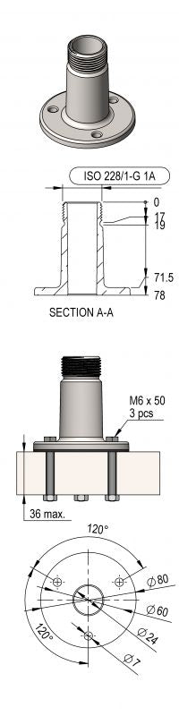 Antenna mounting adaptors OPTION C